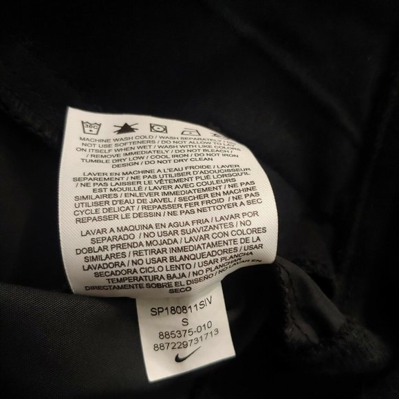 Nike Womens Small Zip Jacket Athletic Logo Black Spell Out Trim Lightweight Run - Picture 8 of 9